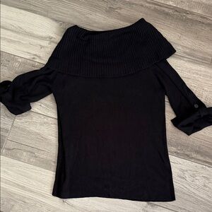 Kenneth Cole New York Elegant Black Off-Shoulder Sweater